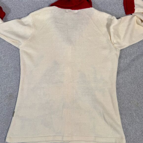 JTwo Women's Shawl Collar Knit Cardigan Sweater Size Small Cream Red Holiday - Picture 11 of 11